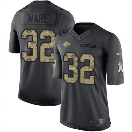 Chiefs #32 Spencer Ware Black Men's Stitched NFL Limited 2016 Salute to Service Jersey